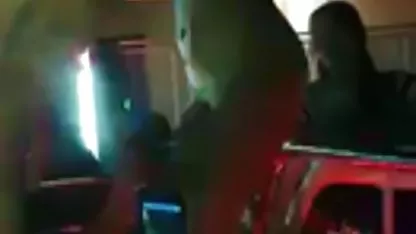 Young drunk girl pulls two guys on the bed