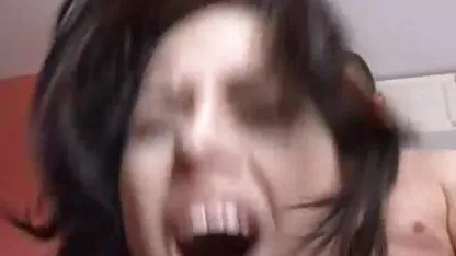 Spread her legs wide and finger her hairy pussy