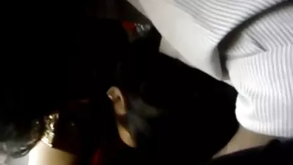 Businessman drinking brandy began to fuck the cleaning lady on the chair