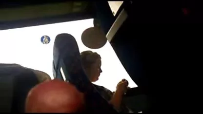 The guy wanted to jerk off but a red-haired slut came to fuck her