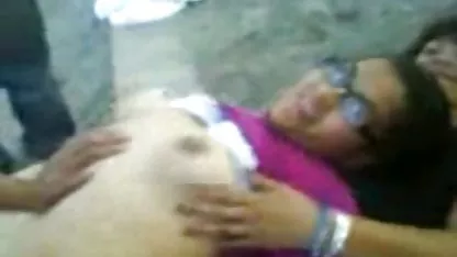Girl with two tails fucks with a bearded producer on samples in porn
