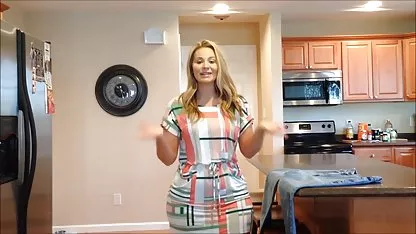 Trying on new clothes ended with masturbation on the chair